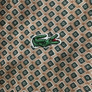 Lacoste Brown and Green Geometric Shirt